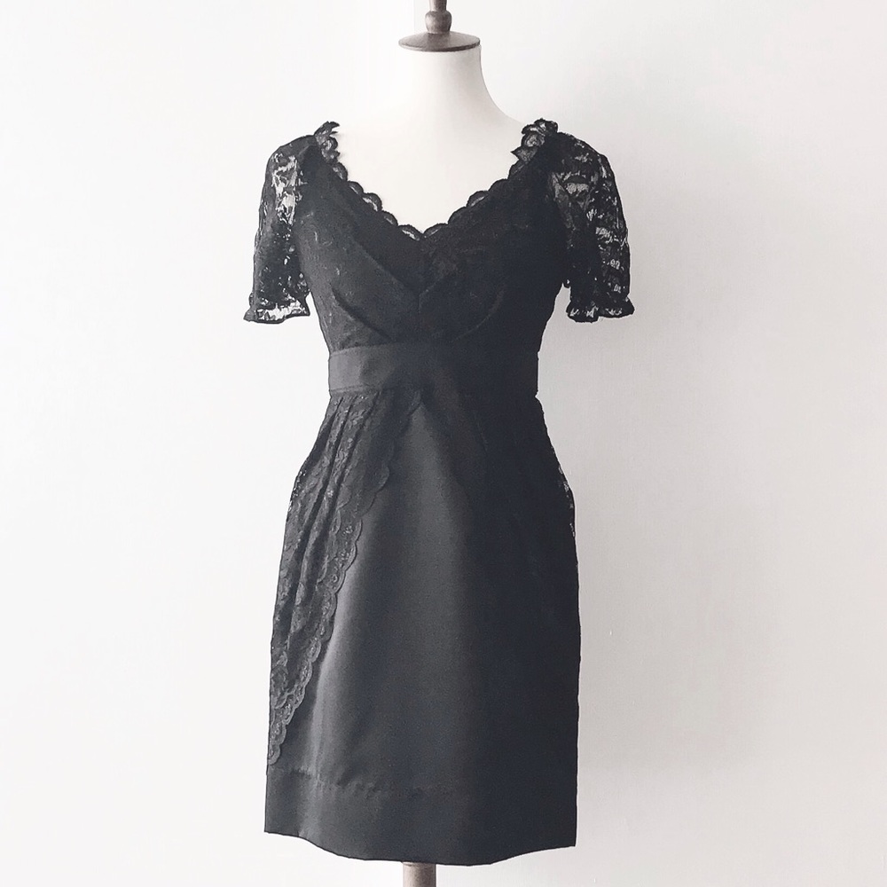 PHOEBE COUTURE black lace dress sz 2